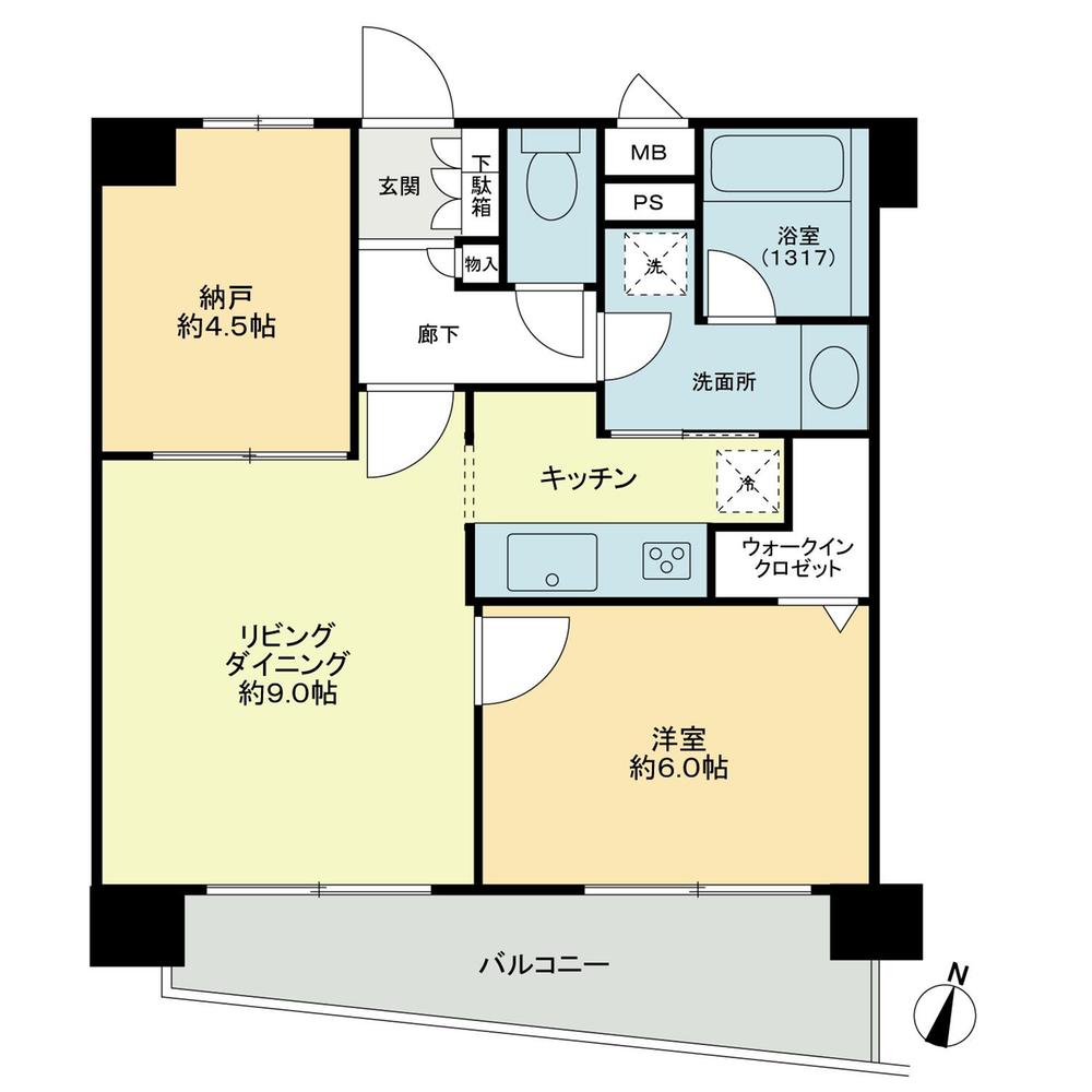Floor plan. 1LDK + S (storeroom), Price 22,800,000 yen, Occupied area 50.28 sq m , Balcony area 8.32 sq m