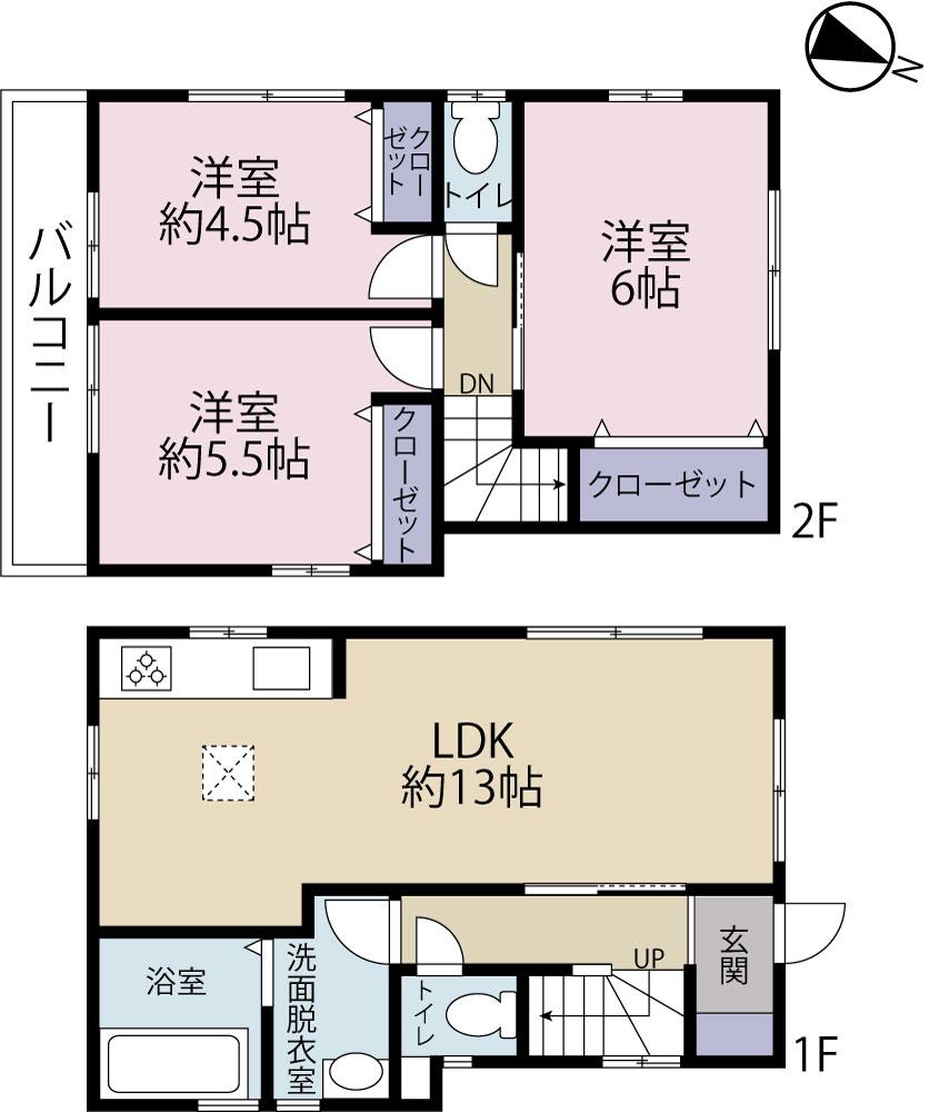 Floor plan. 23.8 million yen, 3LDK, Land area 69.64 sq m , Building area 69.56 sq m storage is also in each room, I'm glad floor plan is also to wife! ! 