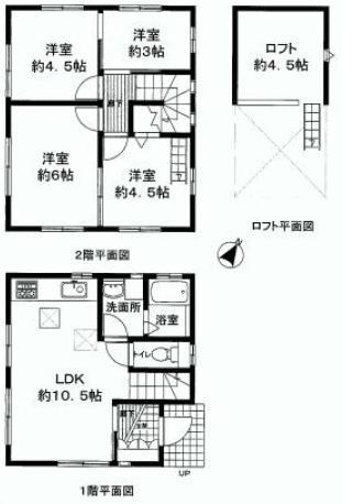 Floor plan. 34,800,000 yen, 4LDK, Land area 47.92 sq m , Building area 62.93 sq m