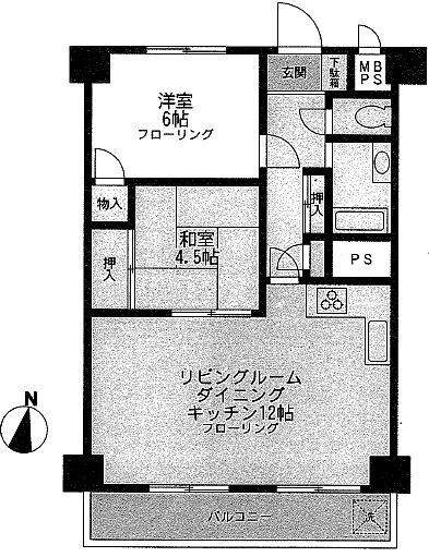 Floor plan. 2LDK, Price 15.8 million yen, Occupied area 59.02 sq m , Balcony area 7.8 sq m
