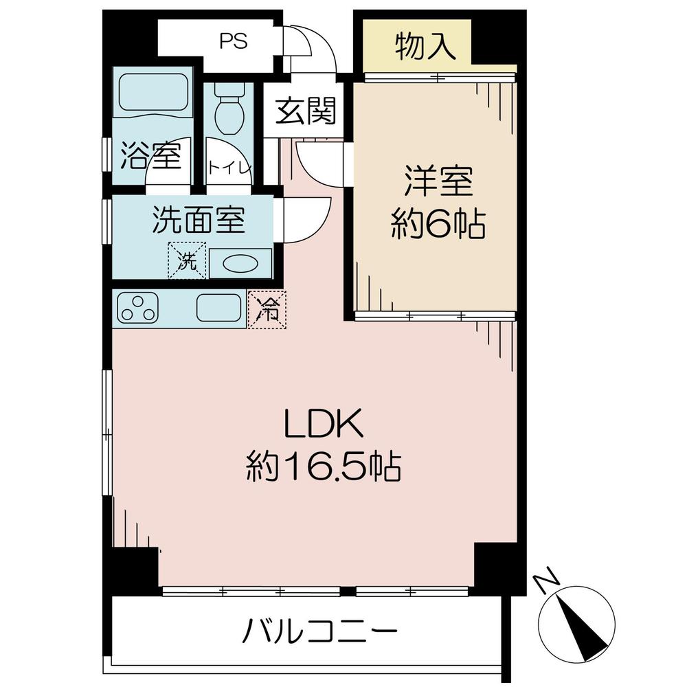Floor plan. 1LDK, Price 22,800,000 yen, Occupied area 50.88 sq m , Balcony area 7.62 sq m