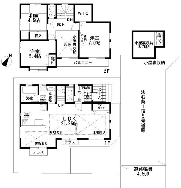Floor plan. 59,800,000 yen, 3LDK, Land area 100.1 sq m , The building area of 93.15 sq m living the top blew Yes 1 Kaidoro side is also possible floor plan changes to 4LDK is depending on your family structure because it is provided with an accommodation