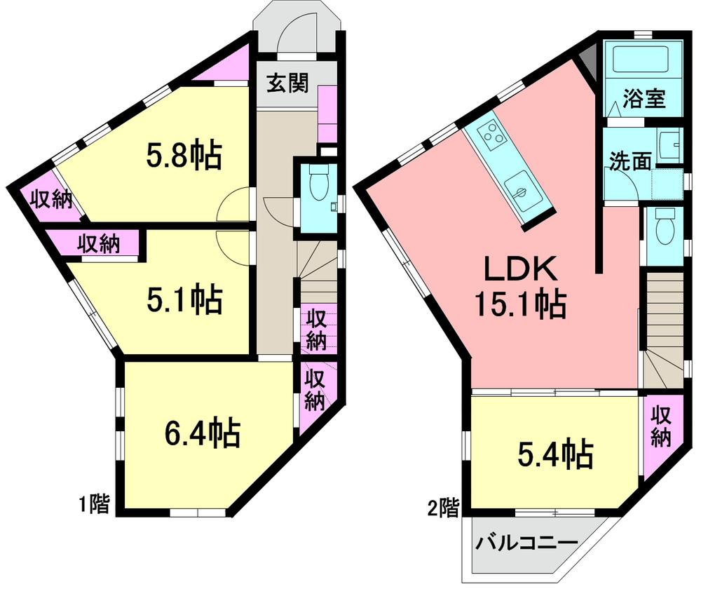 Floor plan. 39,958,000 yen, 4LDK, Land area 103.49 sq m , Building area 91.6 sq m