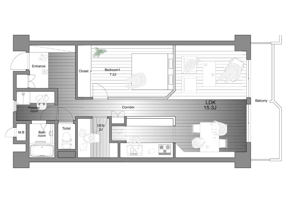 Rendering (introspection). Stylish 1LDK + DEN. We will carry out suggestions of a full renovation, which according to your preferences. (6.3 million yen ・ tax included)