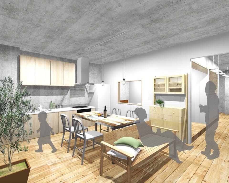 Rendering (introspection). In the room you can feel the warmth of wood, I will try to spend the time of family reunion?