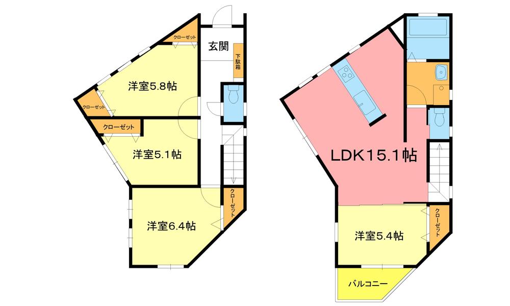 Floor plan. 39,958,000 yen, 3LDK + S (storeroom), Land area 146.09 sq m , Building area 91.6 sq m