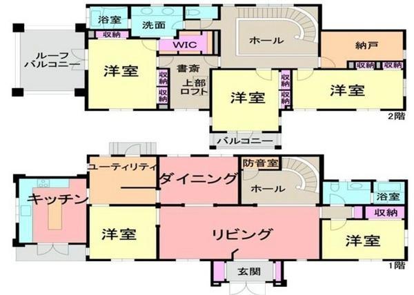 Floor plan. 250 million yen, 5LDK + 2S (storeroom), Land area 612.05 sq m , Building area 254.58 sq m