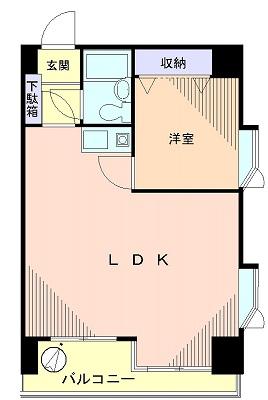Floor plan. 1LDK, Price 13,900,000 yen, Occupied area 40.64 sq m , Balcony area 5.6 sq m