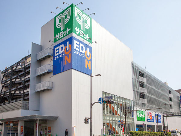 Surrounding environment.  [Bono ・ Town ・ Akebono (2-minute walk ・ About 120m)] Grocery and bakery, Grocery and convenient for daily shopping "Summit". In addition to "hack drag" of the wide range of assortment, The hotel's electrical shop "edion" and "smartphone Park" is also.