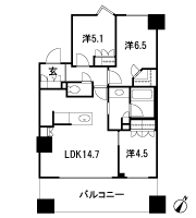 Floor: 3LDK + WIC, the occupied area: 68.05 sq m