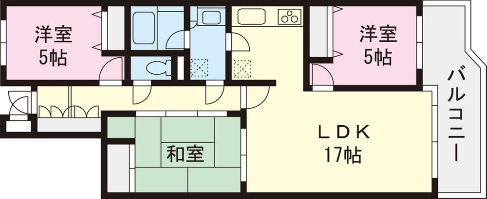 Floor plan. 3LDK, Price 31,800,000 yen, Occupied area 77.71 sq m , Balcony area 9.75 sq m