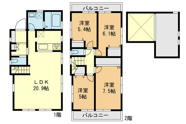 Floor plan. (29 Building), Price 41,800,000 yen, 4LDK+S, Land area 136.03 sq m , Building area 103.08 sq m