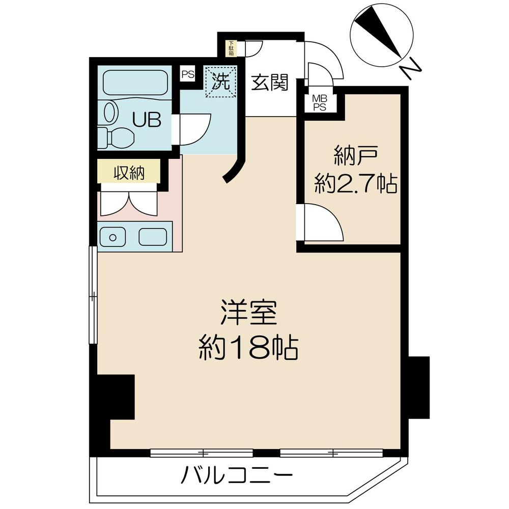 Floor plan. Price 11.3 million yen, Occupied area 43.73 sq m , Balcony area 5.5 sq m