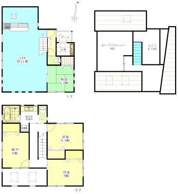 Floor plan. 62,800,000 yen, 4LDK, Land area 105.55 sq m , Building area 108.89 sq m
