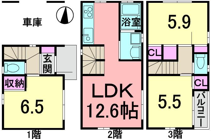 Floor plan. 31,800,000 yen, 3LDK, Land area 48.44 sq m , Building area 82.27 sq m