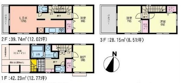 Floor plan. 42,800,000 yen, 3LDK+S, Land area 70.72 sq m , Building area 110.12 sq m