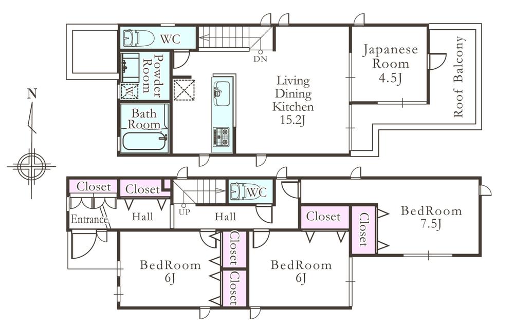 Floor plan. 47,800,000 yen, 4LDK, Land area 129.41 sq m , Building area 97.7 sq m floor plan