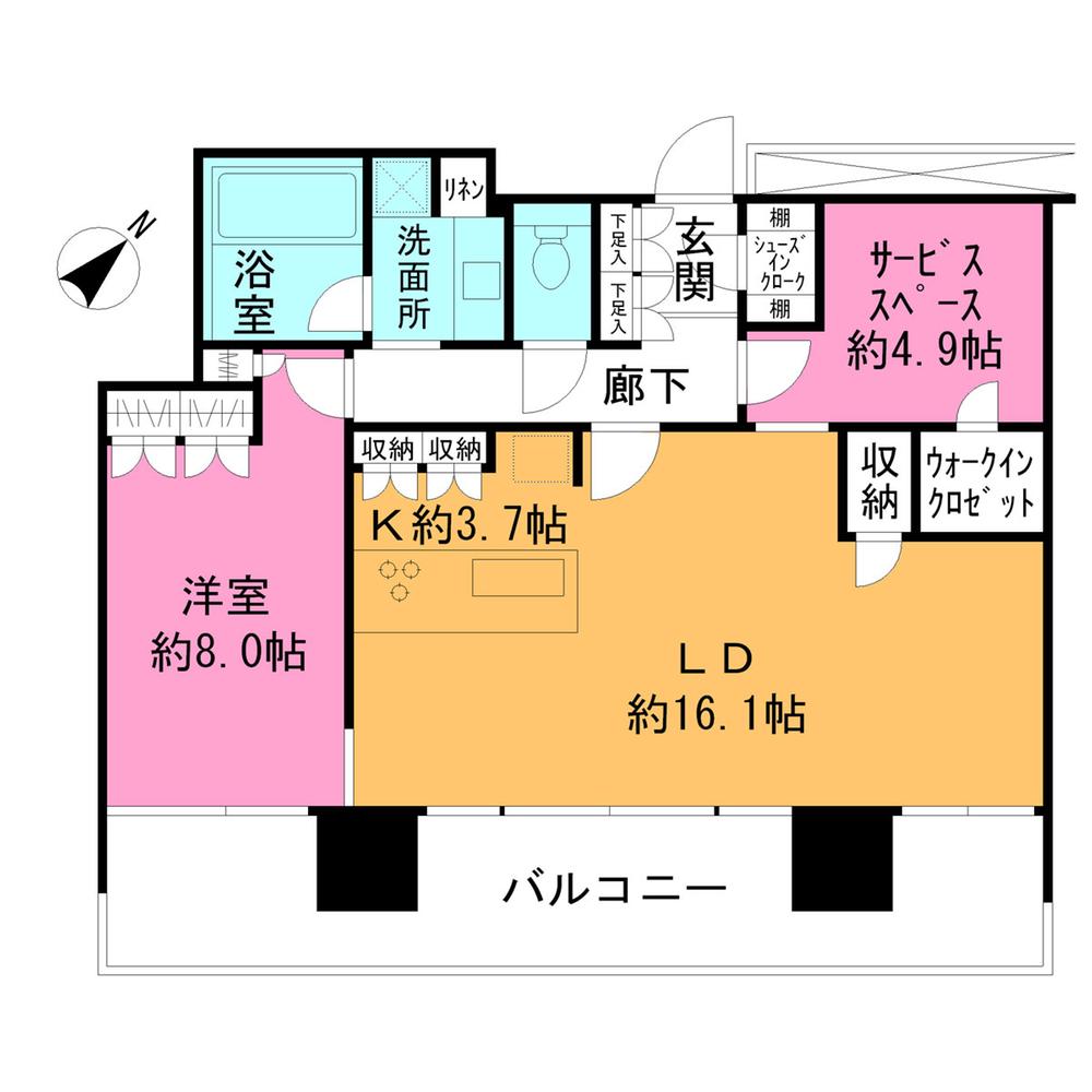 Floor plan. 1LDK + S (storeroom), Price 64,900,000 yen, Footprint 75.9 sq m , Balcony area 19.56 sq m