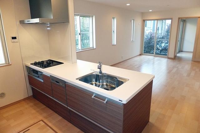 Kitchen. I'm happy sense of unity with the living, Peninsula kitchen. 2013 December 5 shooting