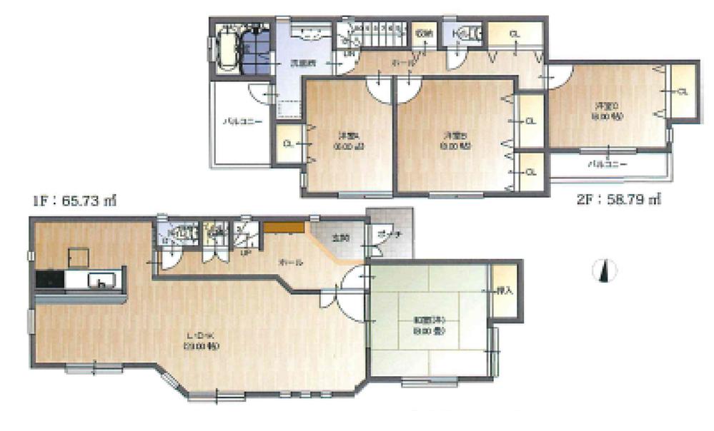 Floor plan. (C), Price 38,800,000 yen, 4LDK, Land area 177.21 sq m , Building area 124.52 sq m