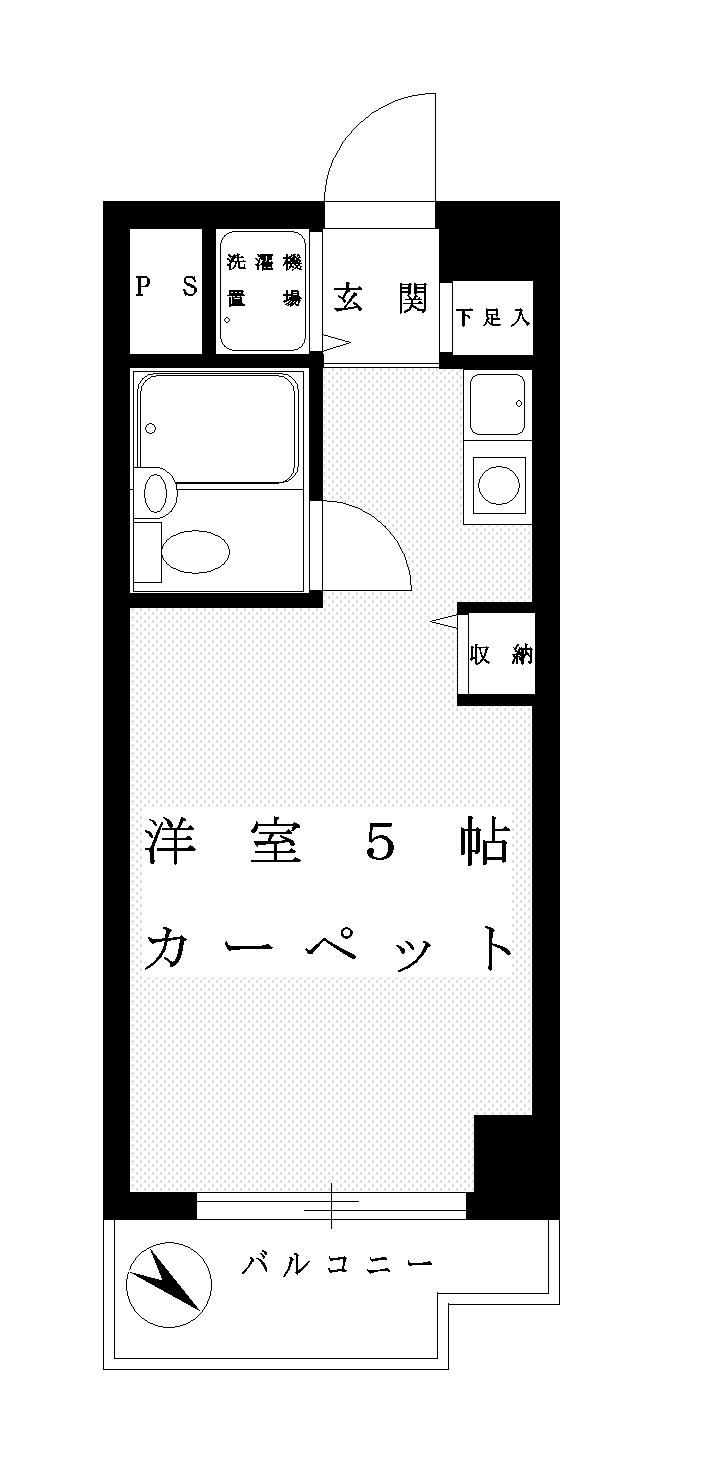 Floor plan. Price 4.5 million yen, Occupied area 15.83 sq m , Balcony area 2.36 sq m
