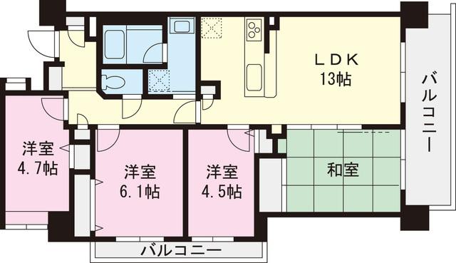 Floor plan. 4LDK, Price 32,900,000 yen, Occupied area 76.07 sq m , Balcony area 12.03 sq m