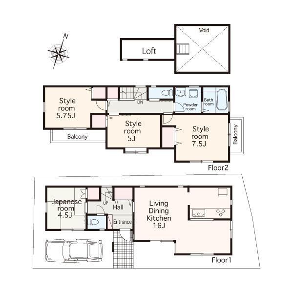Floor plan. 37,800,000 yen, 4LDK, Land area 86.52 sq m , Building area 88.69 sq m