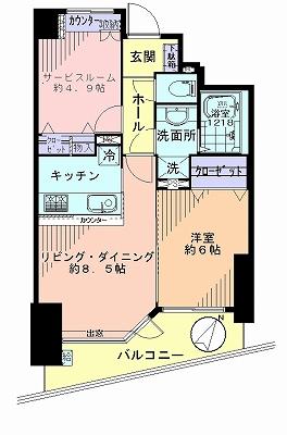 Floor plan. 1LDK + S (storeroom), Price 27,800,000 yen, Occupied area 52.06 sq m , Balcony area 11.03 sq m