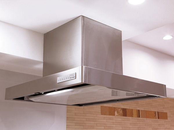Kitchen.  [Design range hood] Design highly range hood. Efficient ventilation smoke and odor generated during cooking.  ※ D type has a different shape.