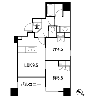 Floor: 2LDK, the area occupied: 47.4 sq m