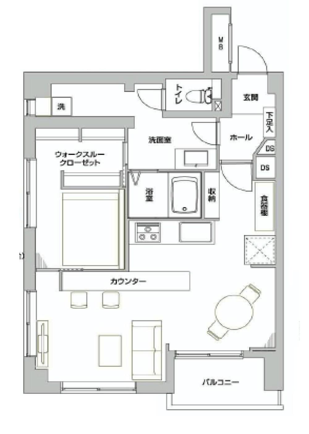 Floor plan. 1LDK + S (storeroom), Price 22,950,000 yen, Occupied area 50.85 sq m , Balcony area 4.5 sq m