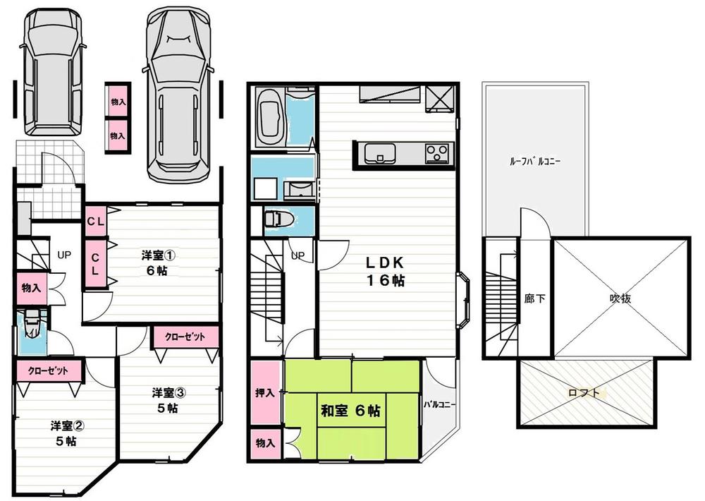Floor plan. 54,800,000 yen, 4LDK, Land area 95.37 sq m , Building area 114.27 sq m floor plan