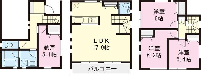 Floor plan. 38,958,000 yen, 3LDK+S, Land area 64.84 sq m , Building area 97.85 sq m