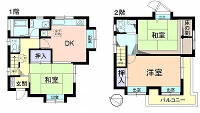 Floor plan. 14.5 million yen, 3DK, Land area 84.69 sq m , Building area 72.45 sq m
