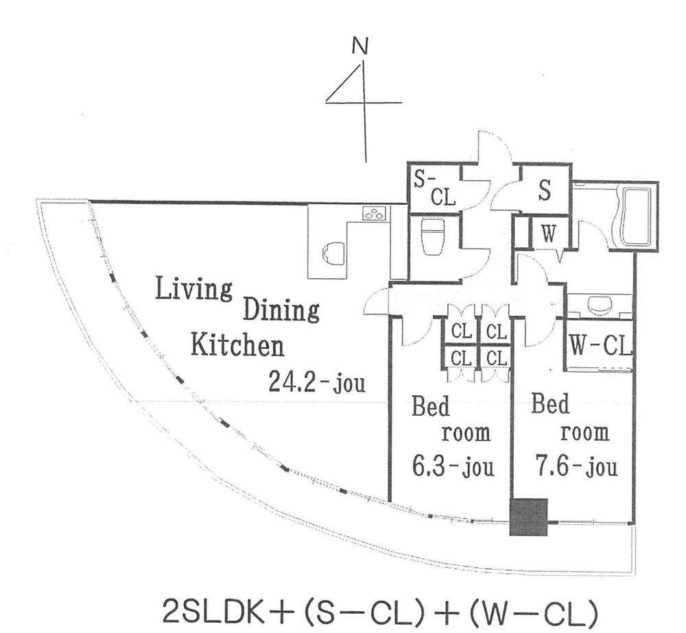 Floor plan. 2LDK + S (storeroom), Price 89,800,000 yen, Occupied area 91.18 sq m , Balcony area 24.53 sq m
