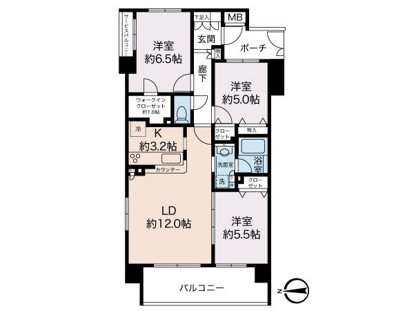 Floor plan. 3LDK + S (storeroom), Price 36,700,000 yen, Occupied area 70.61 sq m , Balcony area 10.4 sq m