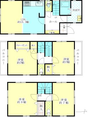 Floor plan. 42,800,000 yen, 4LDK, Land area 100.2 sq m , Building area 105.56 sq m