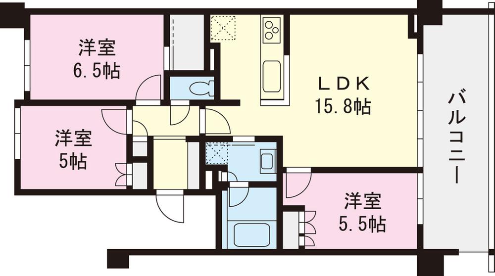 Floor plan. 3LDK, Price 36,900,000 yen, Occupied area 70.25 sq m , Balcony area 14 sq m