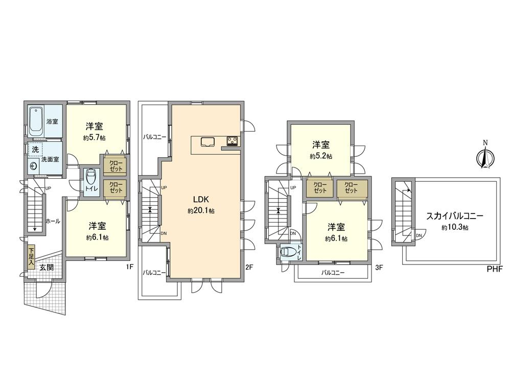 Floor plan. (19), Price 43,500,000 yen, 4LDK, Land area 91.1 sq m , Building area 108.24 sq m