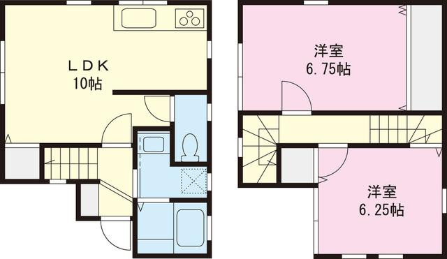 Floor plan. 29,558,000 yen, 2LDK, Land area 54.28 sq m , Building area 59.19 sq m