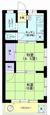 Floor plan. 2K, Price 4.98 million yen, Occupied area 26.28 sq m