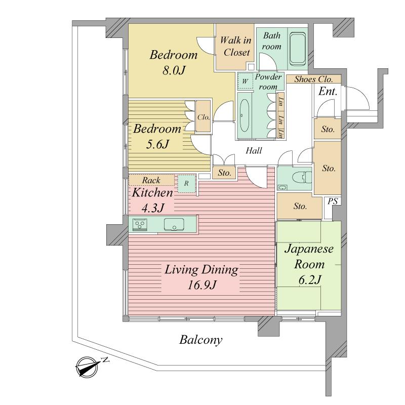Floor plan. 3LDK, Price 51,800,000 yen, Footprint 100.06 sq m , Floor plan of the balcony area 41.58 sq m 100 sq m. It is a corner room.