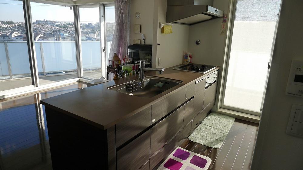 Kitchen. Open type of bright kitchen