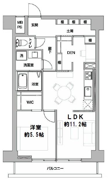 Floor plan. 1LDK, Price 25,950,000 yen, Footprint 49.9 sq m , Balcony area 5.4 sq m   ■ LDK about 11.2 Pledge, The Western-style rooms with a walk ink Lee Georgette!  [Floor plan]