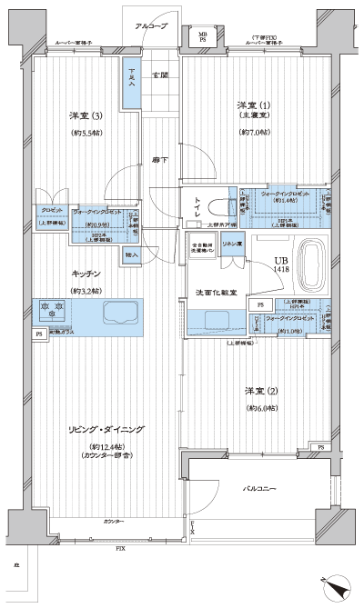 Floor: 3LD ・ K + 3WIC, the area occupied: 75.4 sq m, Price: TBD