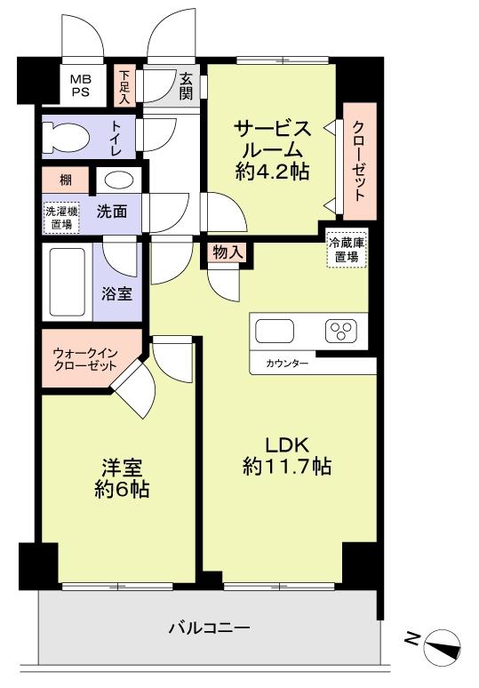 Floor plan. 1LDK + S (storeroom), Price 25,900,000 yen, Footprint 50.6 sq m , Balcony area 8.05 sq m