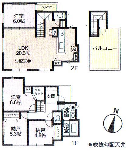 Floor plan. (F Building), Price 41,958,000 yen, 4LDK, Land area 104.01 sq m , Building area 102.67 sq m
