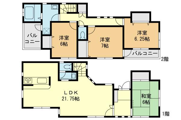 Floor plan. (B Building), Price 34,800,000 yen, 3LDK+S, Land area 132.65 sq m , Building area 111.37 sq m