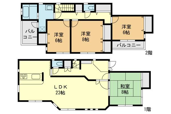 Floor plan. (C Building), Price 38,800,000 yen, 4LDK, Land area 177.21 sq m , Building area 124.52 sq m