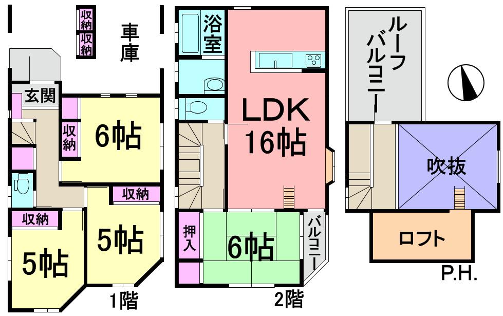 Floor plan. 54,800,000 yen, 4LDK, Land area 95.37 sq m , Building area 114.27 sq m